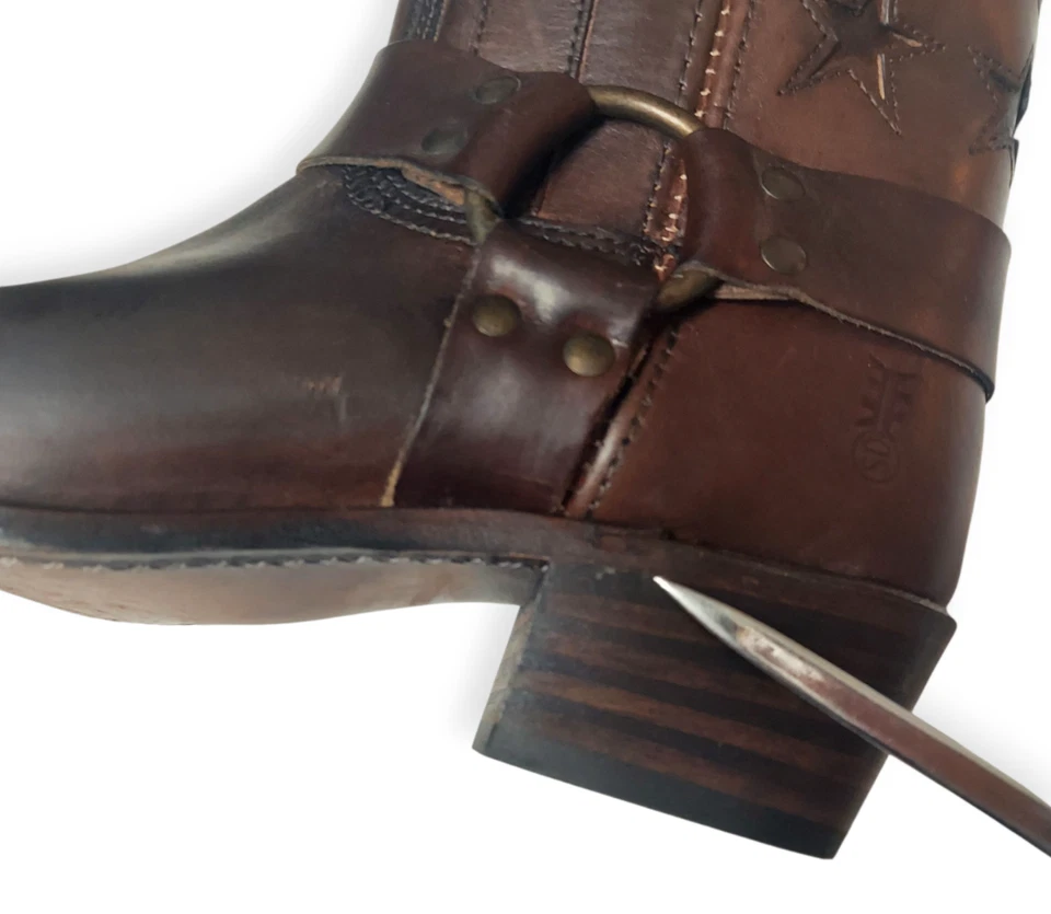 Frye 150 Aniversario Arnés Bandera Americana Bota Corta Marrón Hecho en EE. UU. TALLA 8 Foto 4 de 4