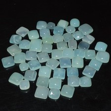 54 Pcs 418Cts Natural Green Chalcedony Cabochon Gemstone Lot 15x10 6x6mm 3596