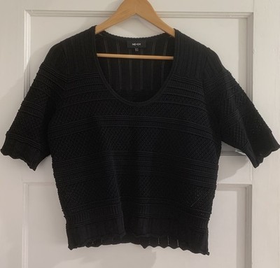 ME AND EM - Women s Black Knit Top / Blouse Size 10