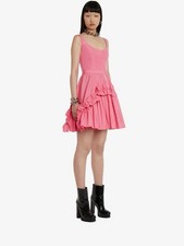 ALEXANDER MCQUEEN Ruffled taffeta Pink mini dress Size 44 (12UK)
