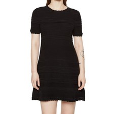 GAP NWT Black Knit Textured Short Sleeve Dress Size Large