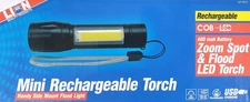 Lion Rechargeable LED Torch With Work Light & Case Home Camping Tradie Workshop