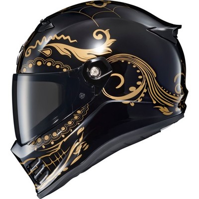 Covert FX Full Face Helmet - El Malo - Gold/Gloss Black - XL CFX-1216
