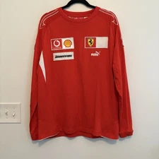 Puma Ferrari Men's Red Sweatshirt F1 Racing Driving Casual 2003-06 SeasonsMidium