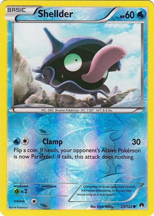 Shellder - 23/122 - Common - Reverse Holo - XY BREAKPoint  - NM/M