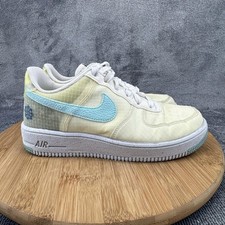 Nike Air Force 1 Crater FlyKnit Shoes Youth Size 5.5Y White Blue DC9326-100