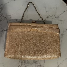 Vintage After Five Gold Evening Bag Clutch Bow Detail Made In USA VTG