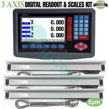 LCD Digital Readout with Precision Linear Scale for Milling Lathe Machine 3 Axis