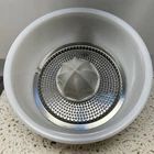 Vtg Sunbeam Mixmaster White Milk Glass Juicer Bowl WITH ATTACHMENTS-See Pics