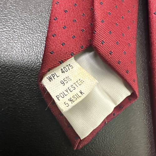 Oscar de la Renta Silk Tie Red With Polka Dots 56” - Picture 10 of 10