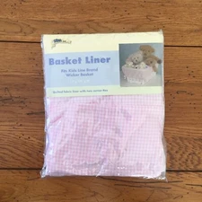 KidsLine Kids Line Pink & White Gingham Basket Liner Nursery