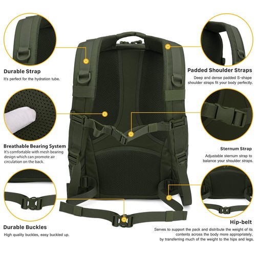 25L Taktischer Militärischer Rucksack für Outdoor Ausrüstung Assault Backpack... - Bild 5 von 9