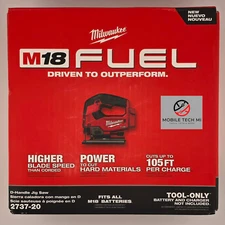 Milwaukee M18 FUEL D-Handle Jig Saw 2737-20 Brushless JigSaw 18V - SEALED
