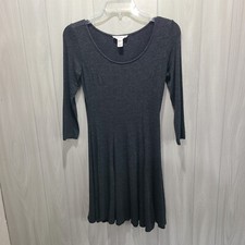 Forever 21 Marled Gray Dress Size S 3/4 Sleeve Flared Feels Like A T-shirt fairy