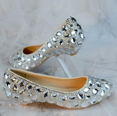 Bling Silver Crystal Wedding Shoes 