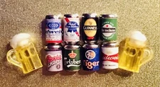 3D Mini Beer Cans Mugs Alcohol Liquor Fridge Magnets Handcrafted Lot 👻🧲 10pc