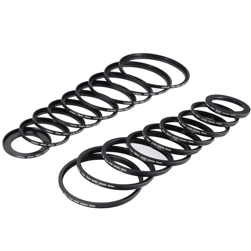 Andoer 18pcs 37-82mm Step Up / Step Down Lens Filter Metal Adapter Ring Kit V4G3 - Picture 9 of 9