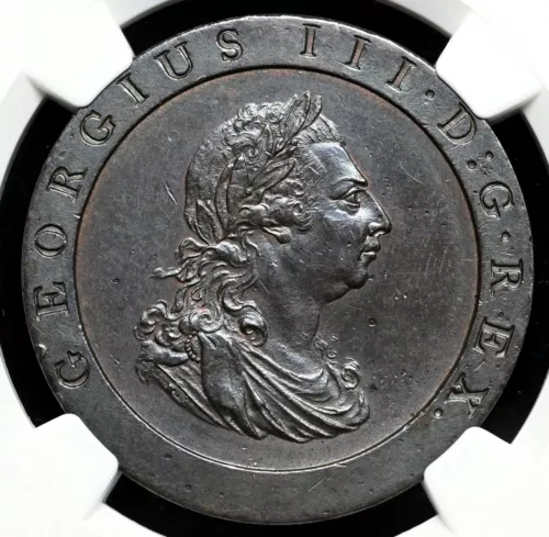 GREAT BRITAIN. George III, Copper Cartwheel Penny, 1797, NGC MS UNC Details