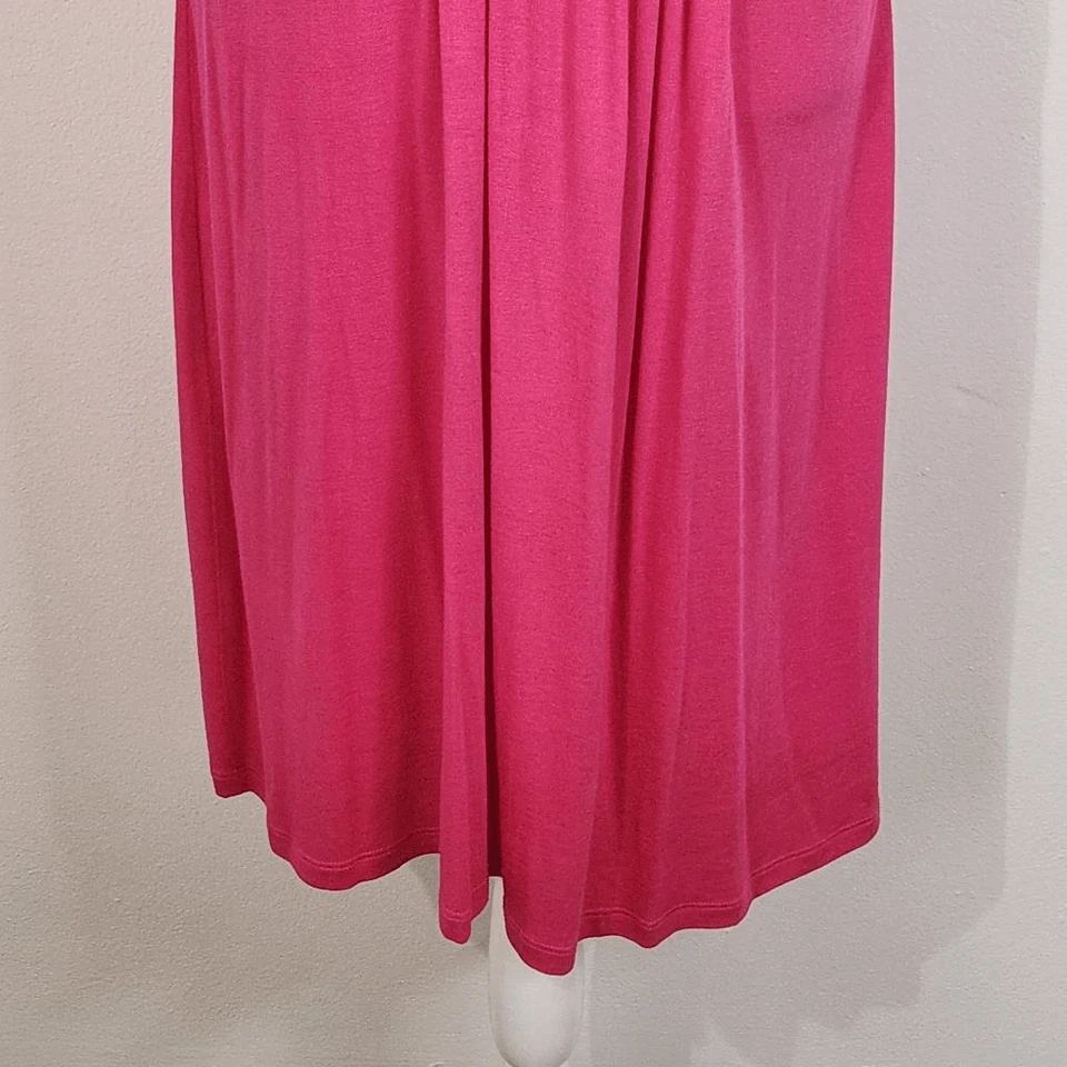 Vestido Cha Cha Vente Rosa Drapeado Tejido Nuevo con Etiquetas Talla XL Fucsia Vestido de Invitada de Boda Foto 4 de 4