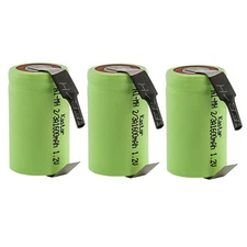 Kastar 3 Pcs 2/3A Size 1.2V 1600mAh Ni-MH Rechargeable Batteries W/ Tabs