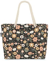 Floral Blumenmuster Schwarz Blumen Beach Bag GeblüMt Vintage Muster Blumenstrau