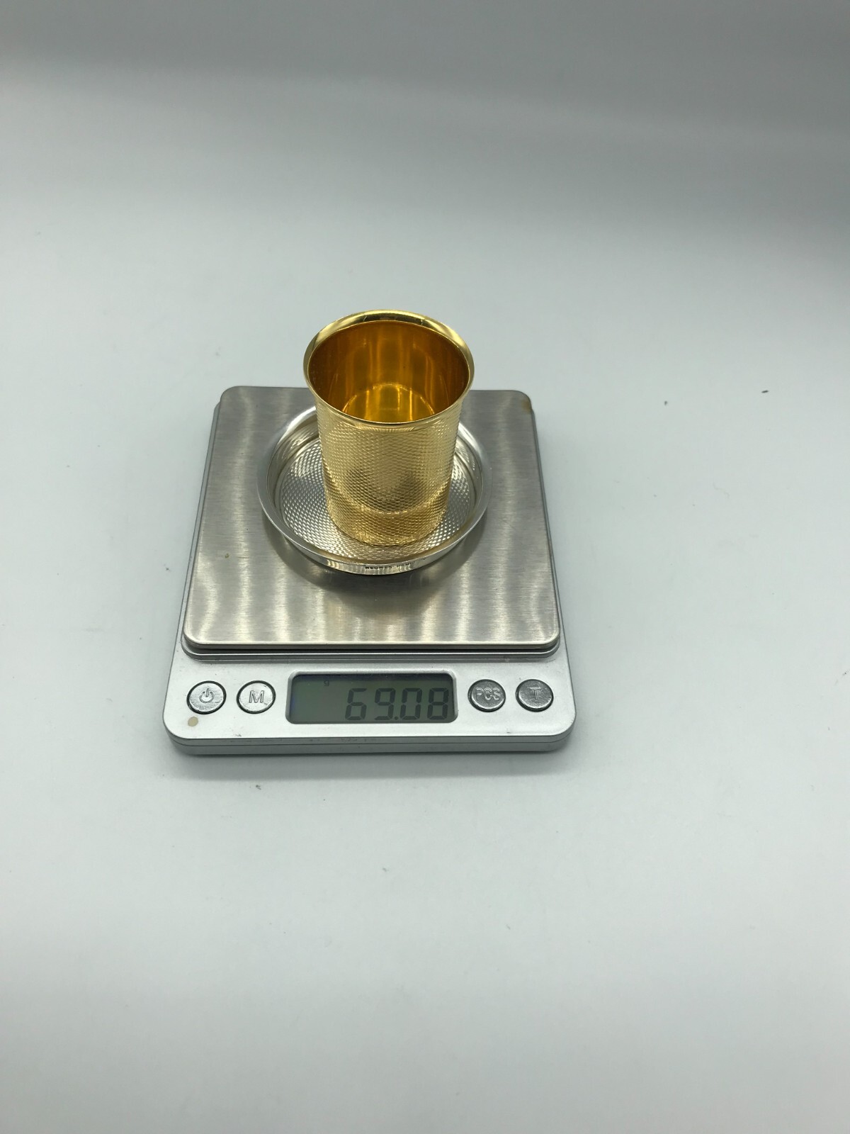 Timbale et coupelle Argent Massif Minerve Vermeil Hermès Paris 69 gr