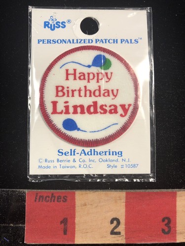 First Name LINDSAY Patch Happy Birthday Party Patch w/ Balloon Design Logo 95WR