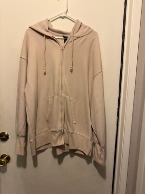 Wild Fable Zip-up Hoodie Sweatshirt size L - Off White/Cream (CLO)