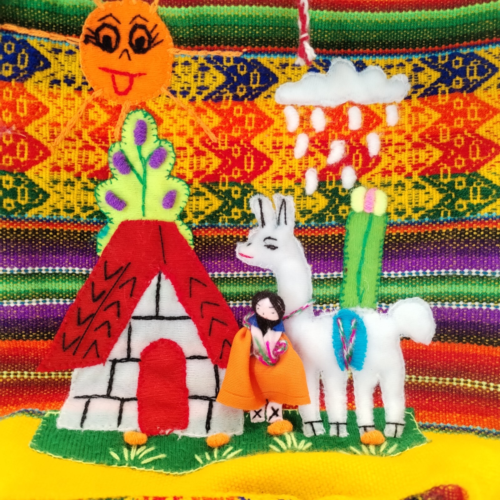 Peruvian Mini Small Backpack Embroidery Llama Gir… - image 2