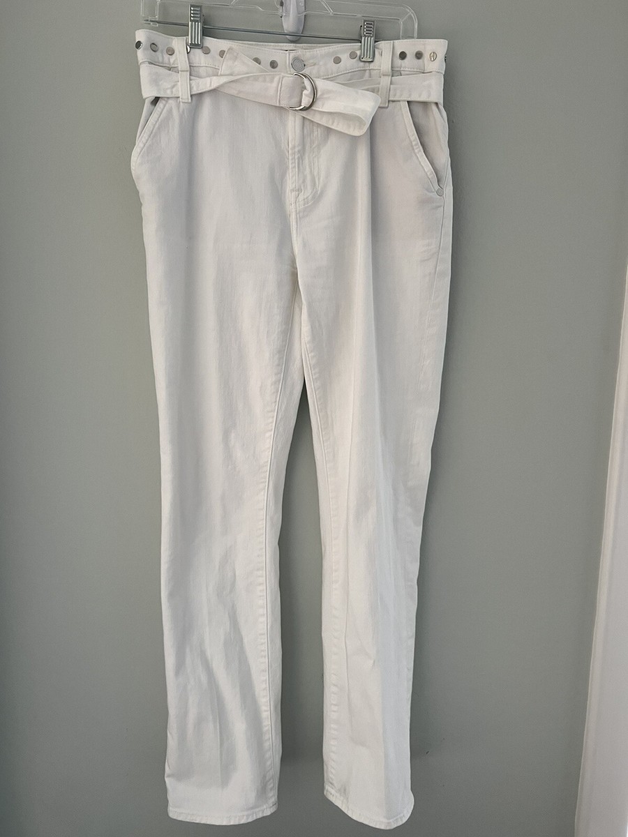 ショートパンツ 7 FOR ALL MANKIND Women Straight Pants 7U668597 U7MLY WHITE Slim Illusion Kimmie Straight in Luxe White | 7 For All Mankind