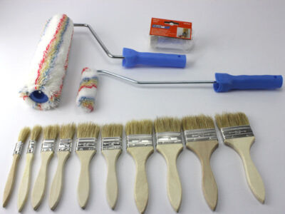 Maler Set Farbroller Walze Bügel Pinsel Abklebeband Masker Abdeck Schutz Folie 