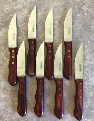 TRAMONTINA Steak Knives High Carbon Stainless Steel 10'' SET-OF-8 EUC