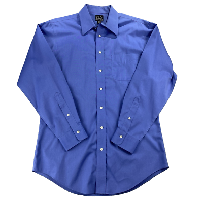 #ad Jos A Bank Traveler Collection Mens Tailored Fit Dress Shirt Blue 15 1 2 34 $15.95