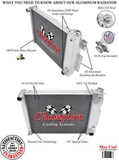Qr Champion 2 Row Radiator For 1967 - 1969 Chevrolet Camaro Small Block Engine