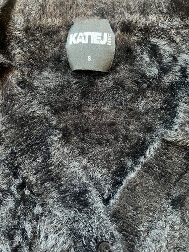Katie J NYC Tween Girls Black Mara Cropped Mohair Cardigan Sweater Size S(7-8) - Picture 2 of 4