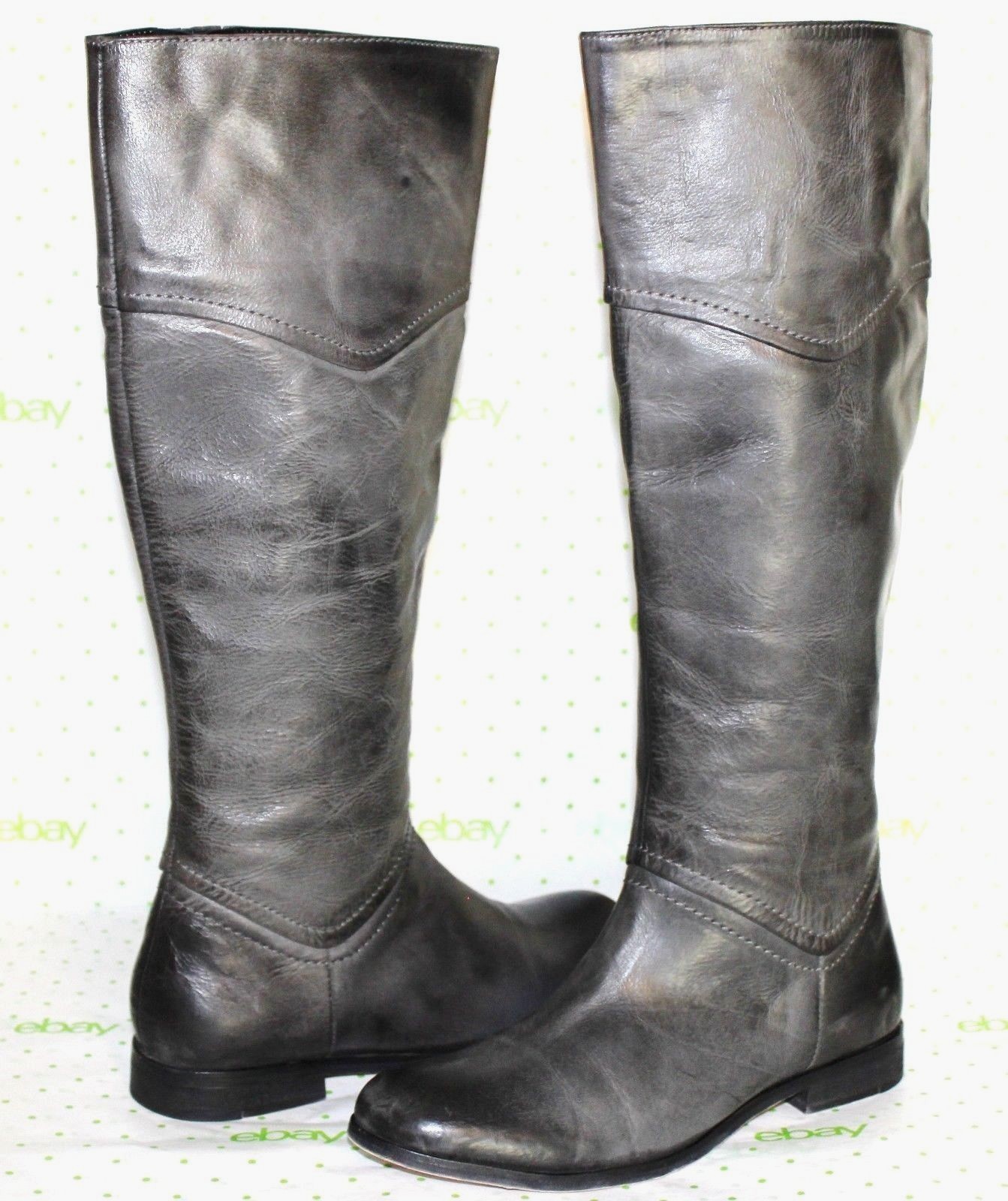 ? LUICHINY Point Tea Vintage-Gray Premium Leather Zip Boots 6 M GREAT L@@K34 ? LUICHINY Point Tea Vintage-Gray Premium Leather Zip Boots 6 M GREAT L@@K34