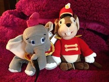 Disney World Dumbo With Feather And Timothy Mouse 8" Beanbag Plush NWT