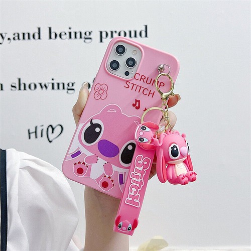 Suitable for iPhone 16- iPhone 6 Cartoon Stitch 3D Doll Phone Case with Keychain - Picture 13 of 20