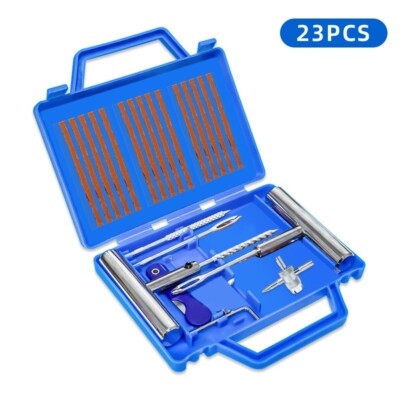 23 Pc Tire Repair Kit DIY Flat Tire Repair Car Truck Motorcycle Home Plug Patch