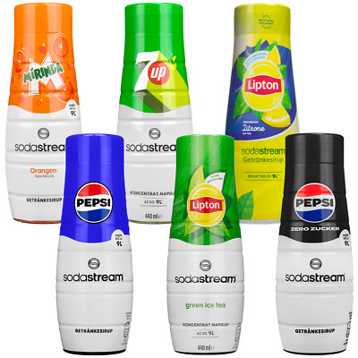 NEU SODASTREAM Sirup Set 6x440ml Pepsi 7Up Mirinda Lipton Ice Tea Mix