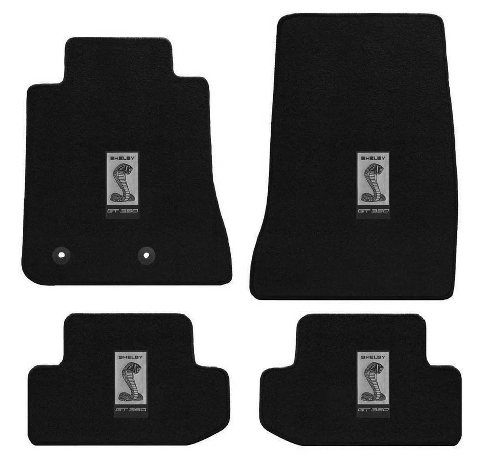 ¡Nuevo! Juego de alfombrillas Mustang 2015-2025 NEGRAS Shelby Cobra Snake logotipo bordado 4 Foto 4 de 4