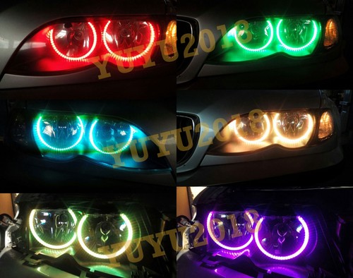 BT Clear RGB Halo Ring Angel Eye DRL for BMW E60 E61 M5 2003-07 Xenon Headlamp - Picture 5 of 17