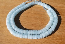 Aquamarine Smooth Gemstone Wheel Beads, approx 7mm x 3mm, Strand Approx 15"