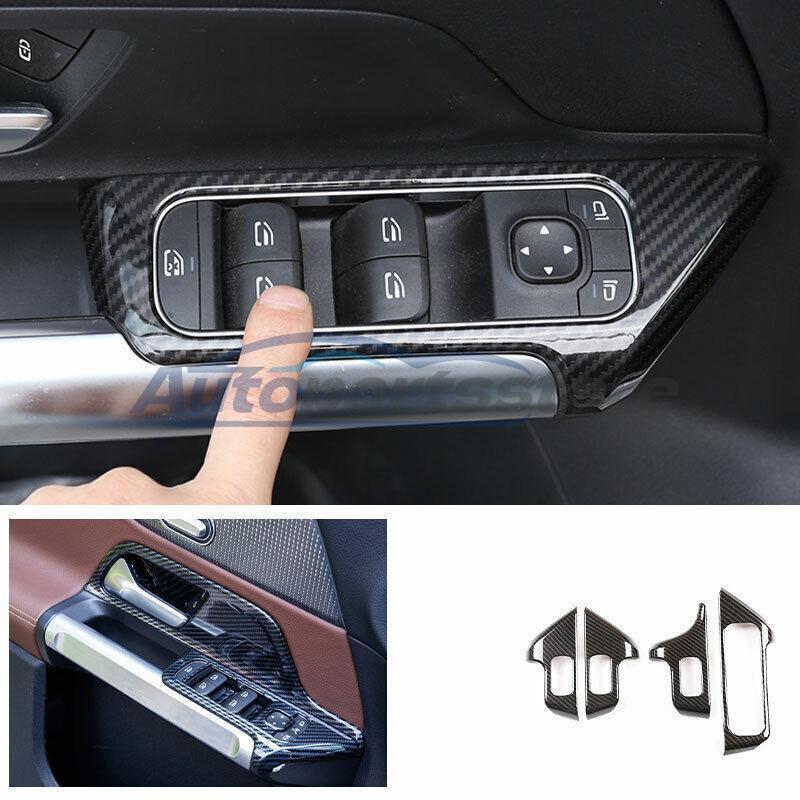 For Benz GLA W156 2020-2023 ABS Carbon Fiber Window Lift Panel Switch Cover Trim