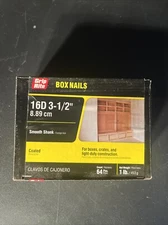 Grip Rite Box Nails 16d 3-1/2” 1lb Coated Smooth Shank