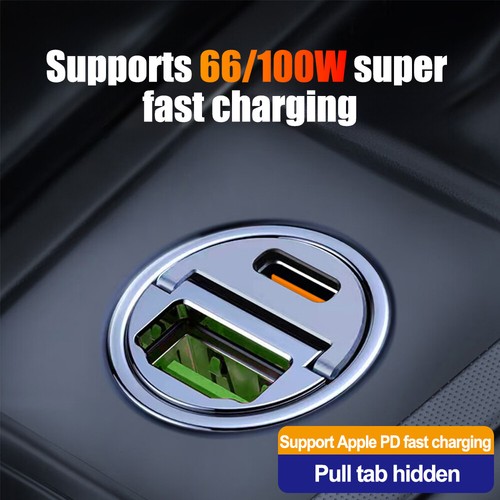 Auto schnell Ladegerät USB und USBC Typ-C für IPhone Samsung Zigarettenanzünder - Zdjęcie 9 z 22