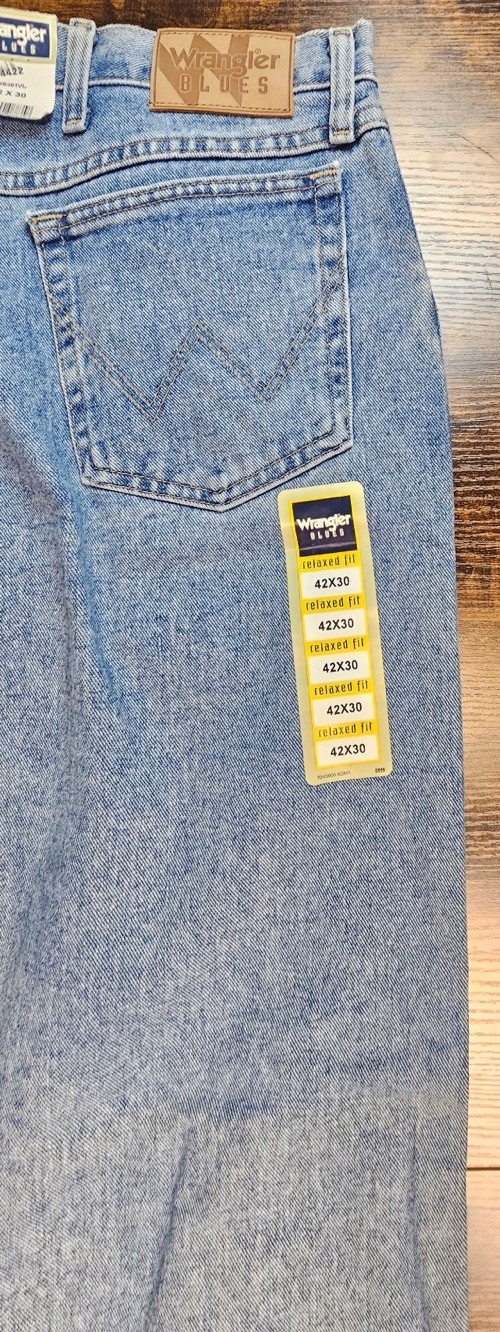 Wrangler Blues Relaxed Fit Straight Boot Denim Jeans 42X30 Men's Blue Jeans NWT thumbnail 7
