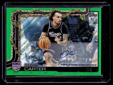 2025-26 Topps Holiday #H132 Devin Carter Green Glitter Holiday Auto 1/5