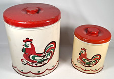 Vintage "Decoware" Kitchen Food Storage Tin's ( Rooster).