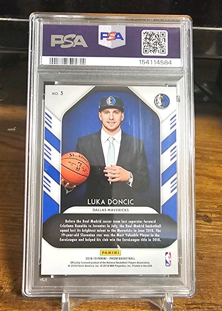2018 PANINI PRIZM LUKA DONCIC LUCK OF THE LOTTERY ROOKIE.     PSA 10 view 2